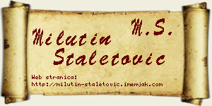 Milutin Staletović vizit kartica